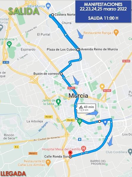 La Delegación del Gobierno en Murcia «no autoriza» la caravana de camioneros prevista para este martes
