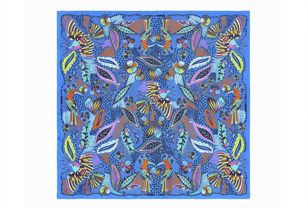 Pañuelo Pajaros Azul Bimba Y Lola El Corte Ingles