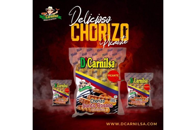 D’Carnilsa vende chorizo colombiano Santa Rosano, salchicha ranchera y salchichón cervecero, entre otros productos