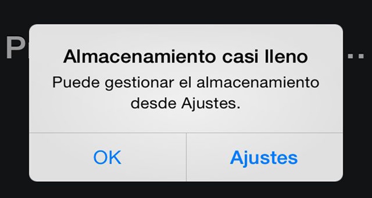 Espacio Almacenamiento Lleno Iphone