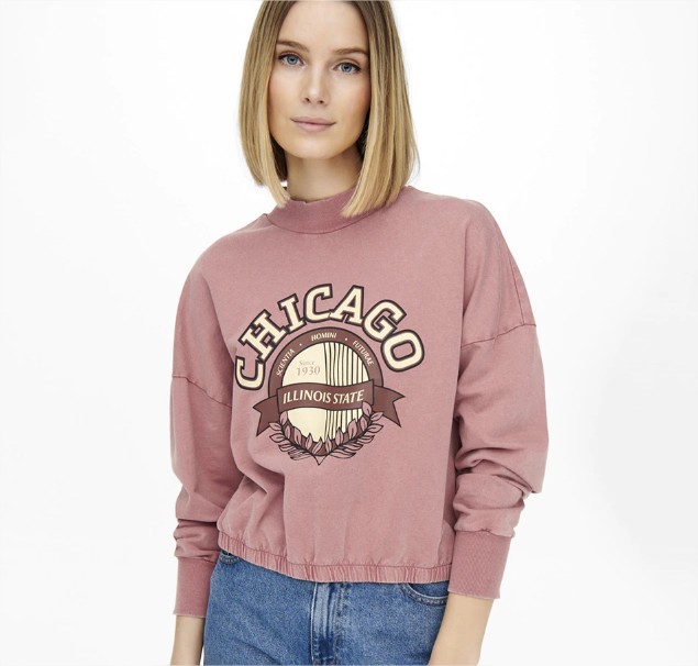 Sudadera Cropped Cuello Alto Jdy