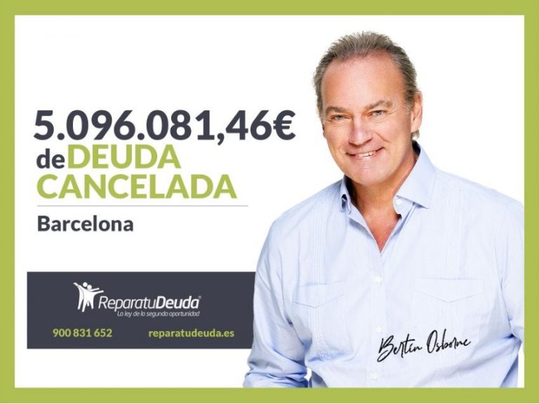 Repara tu Deuda Abogados cancela 5,096,081.46 € en Barcelona (Catalunya) con la Ley de Segunda Oportunidad