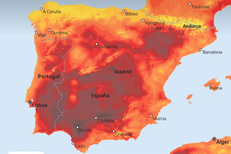 Nivel récord de calor en España