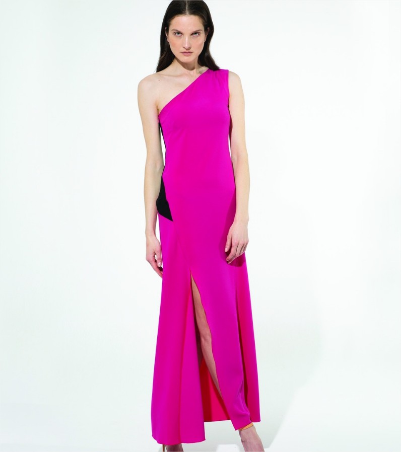 vestido largo asimetrico see lou
