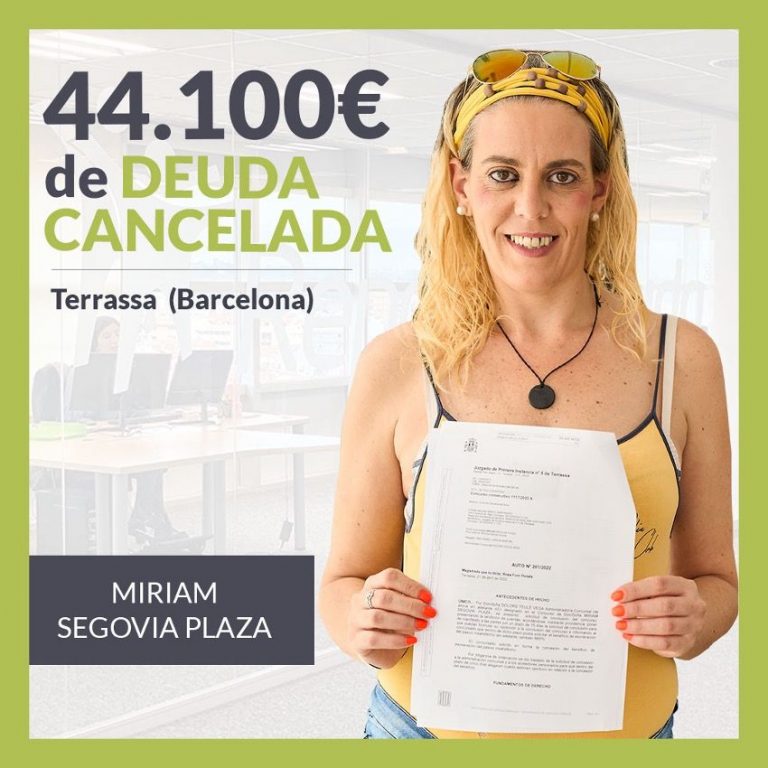 Repara tu Deuda Abogados cancela 44.100 € en Terrassa (Barcelona) con la Ley de Segunda Oportunidad