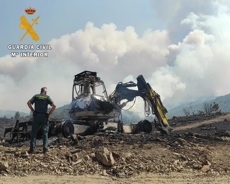 La Guardia Civil investiga a cinco personas como posibles responsables del incendio de Ateca (Zaragoza)