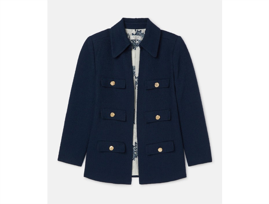 Blazer Tweed Bolsillos