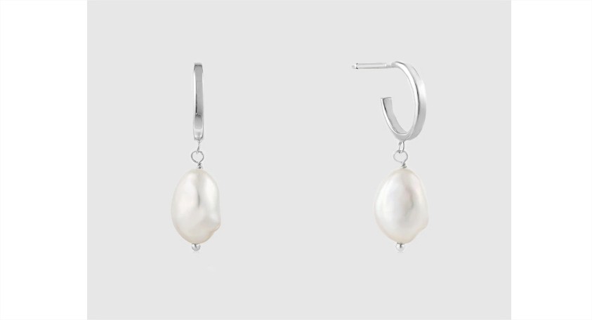 Pendientes de aro Ania Haie Pearl Of Wisdom de plata