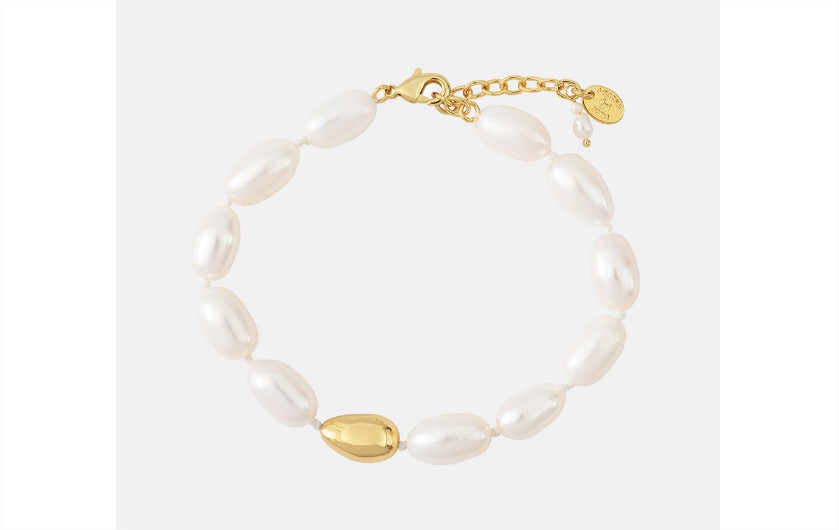 Pulsera Idylle dorados con perlas