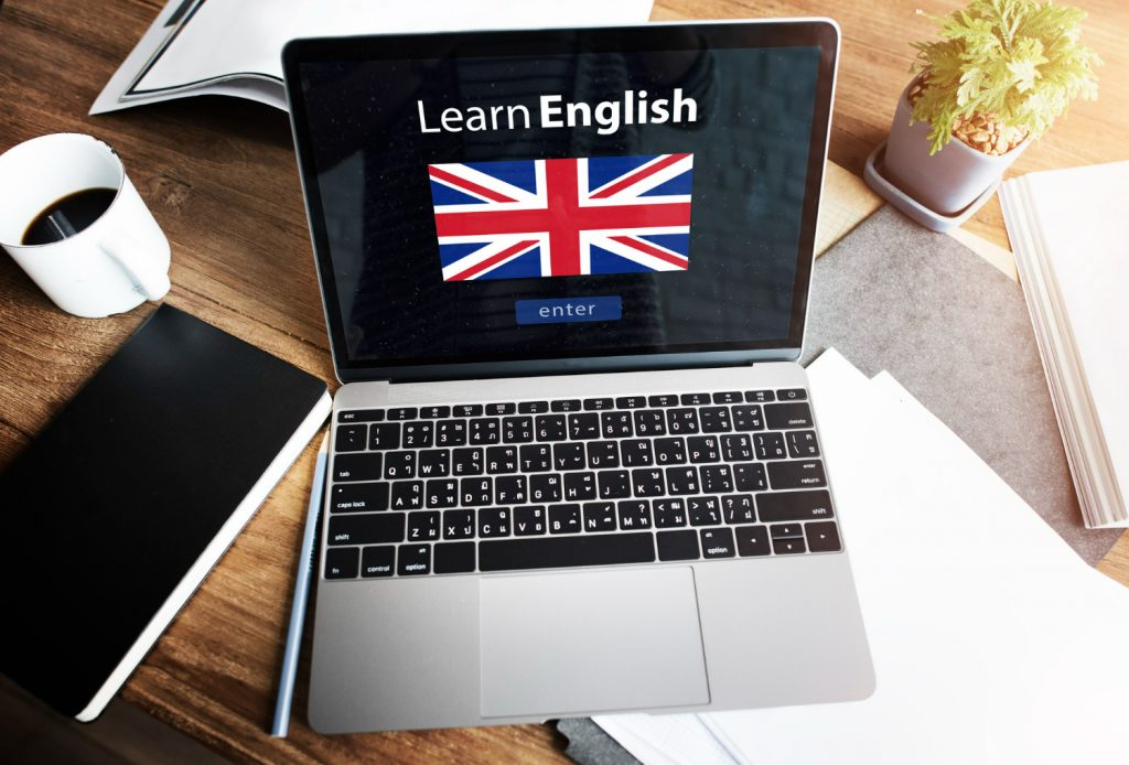 Learn English Language Online Education Concept