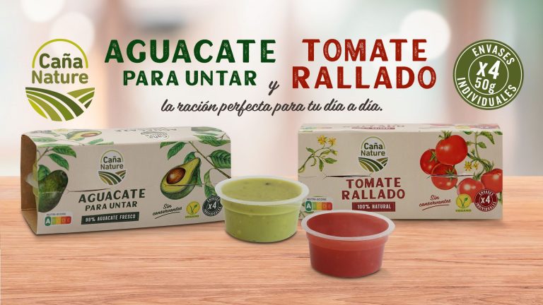 Caña Nature presenta sus formatos individuales monodosis de tomate rallado y aguacate para untar