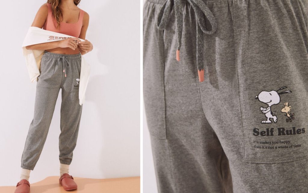 Pantalones jogger gris Snoopy de Women’secret
