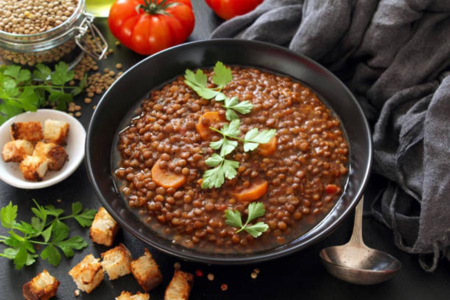 Final de la receta: lentejas veganas