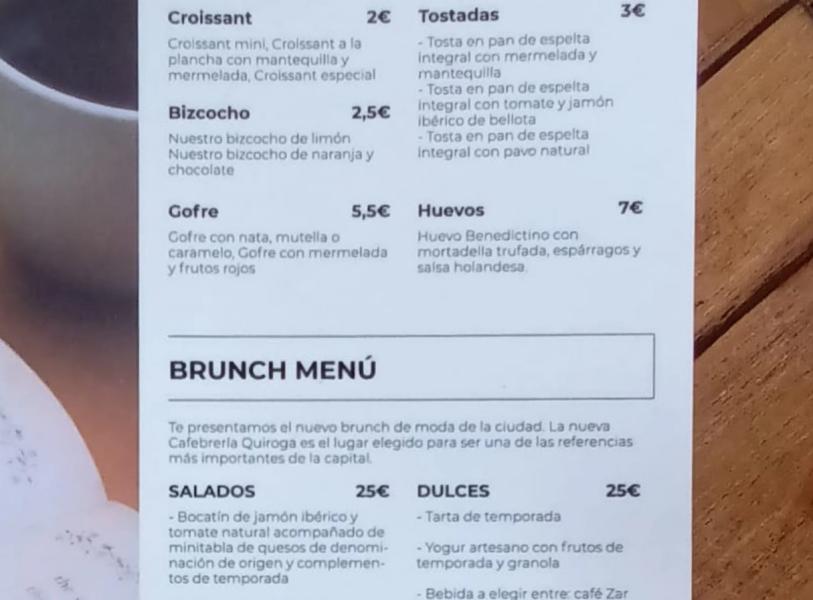 El menú para la merienda