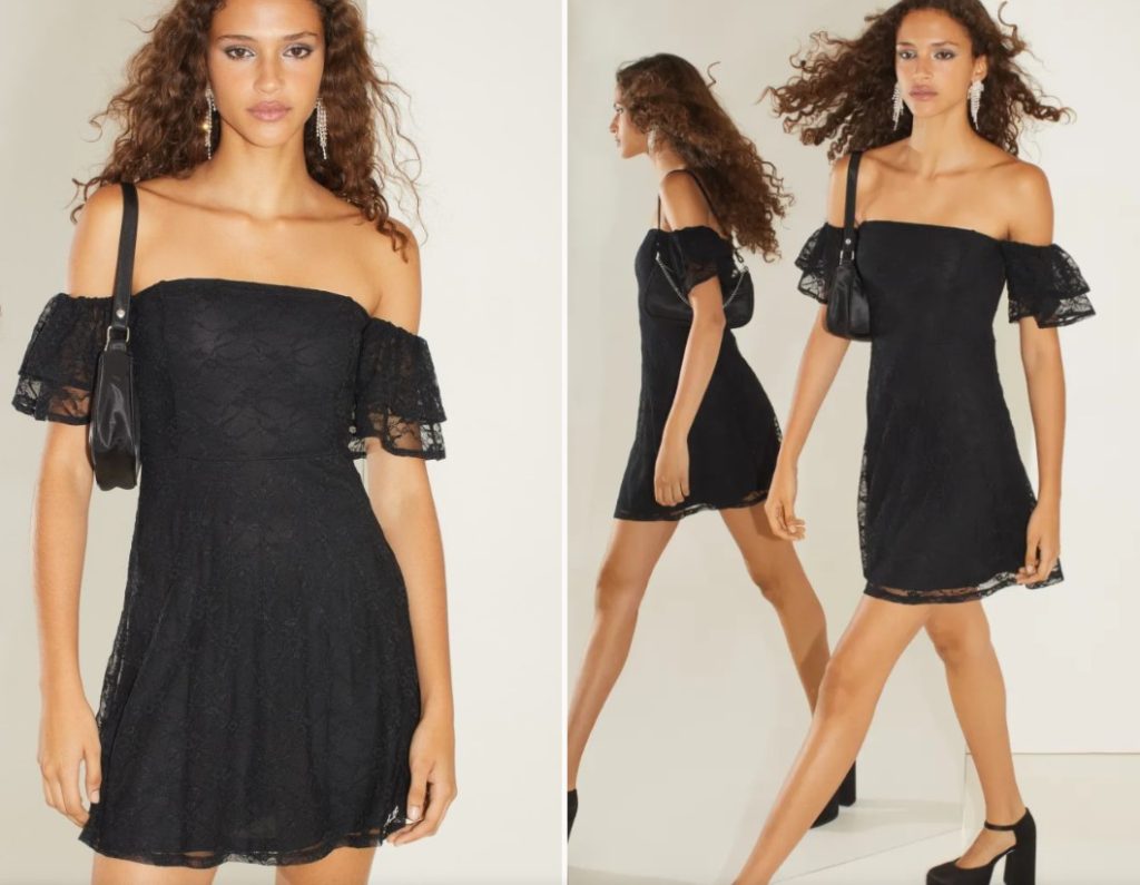 El vestido de H&M con el que vas a arrasar en una fiesta 82 Vestido off-the-shoulder de encaje