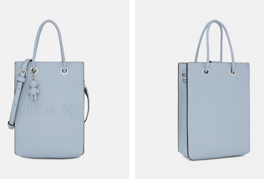 Bolso de mano pequeño azul con cierre de imán de Tous