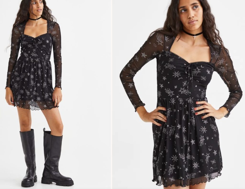 El vestido de H&M con el que vas a arrasar en una fiesta 75 Vestido de malla con glitter de H&M
