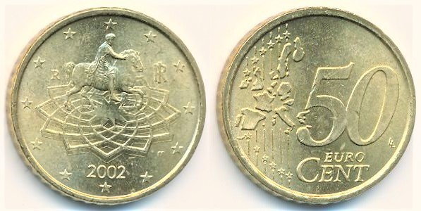 Las Monedas De 50 Céntimos De Italia