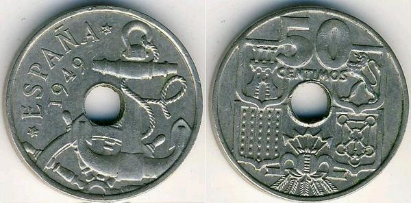 Moneda De 50 Céntimos Del Año 1941