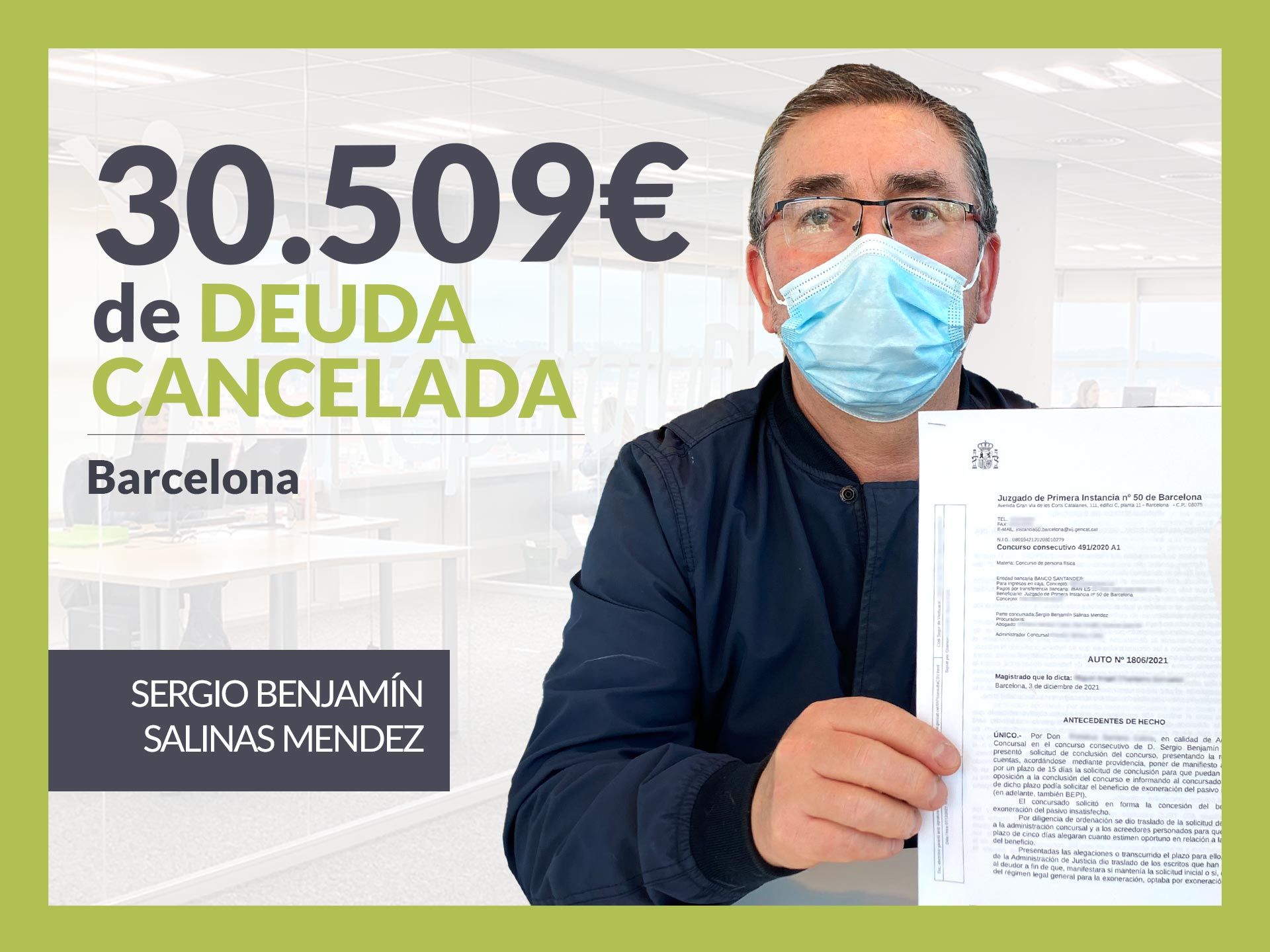 Repara tu Deuda Abogados cancela 30.509€ en Barcelona (Cataluña) con la Ley de la Segunda Oportunidad 35 REPARA minBEPI Sergio Benjamn Salinas