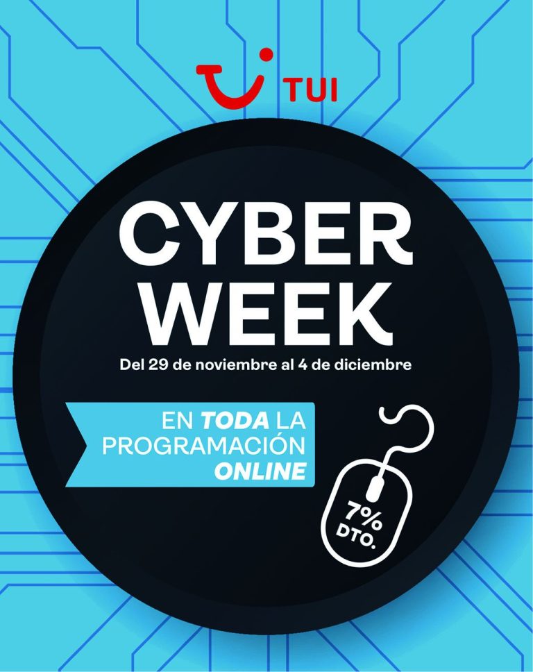 TUI alarga las ofertas con el lanzamiento de Cyber Week y el 7% de descuento en toda la programación online