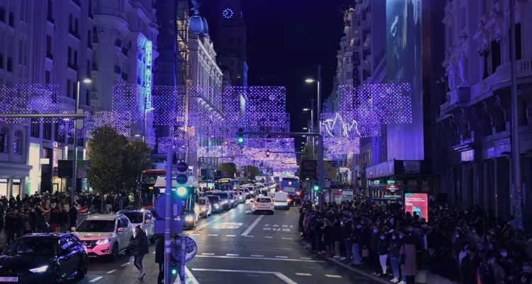 Bus Madrid naviluz luces navidad