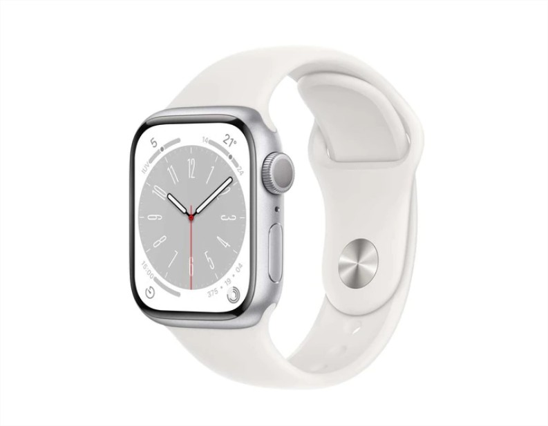 Apple Watch Series 8 Gps 41Mm Con Caja De Aluminio En Plata Y Correa Deportiva Blanca El Corte Ingles