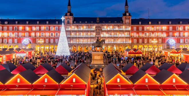 El mercado de Navidad de Madrid, en España