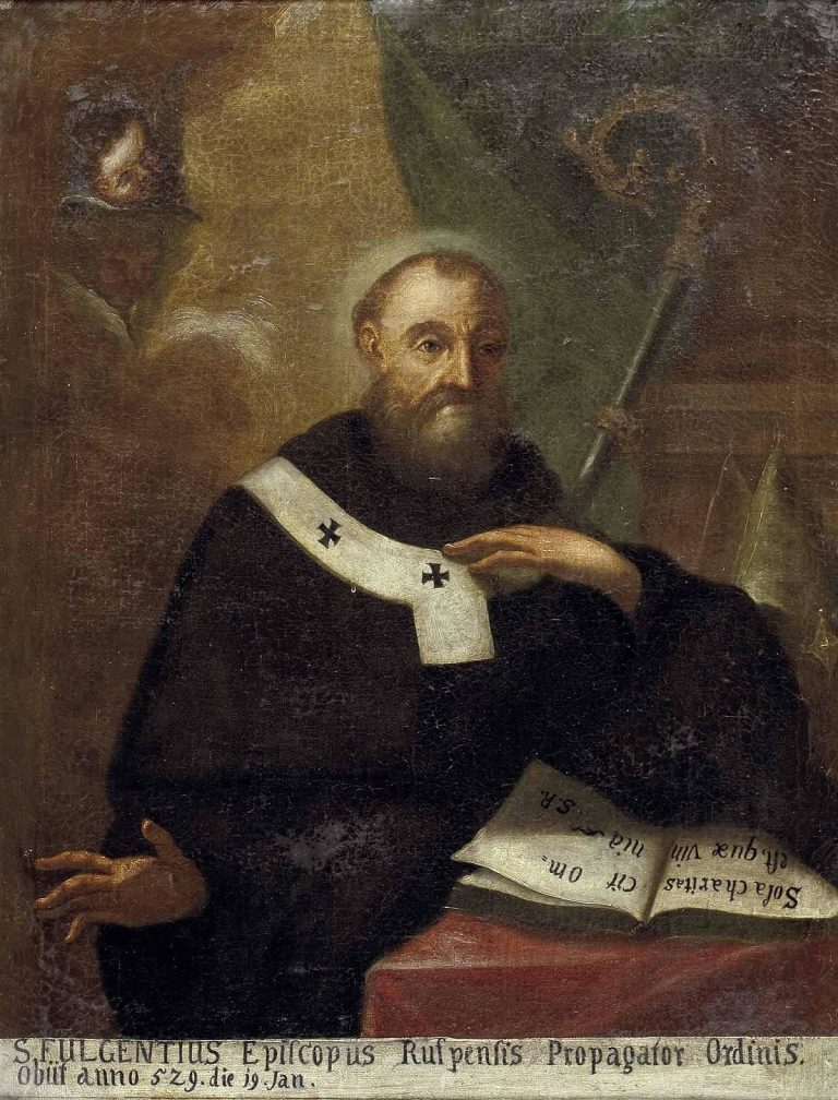 San Fulgencio, Obispo de Ruspe, es uno de los santos a los que honramos el 01 de enero