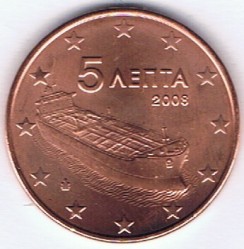 greece 5 euro cent 2008