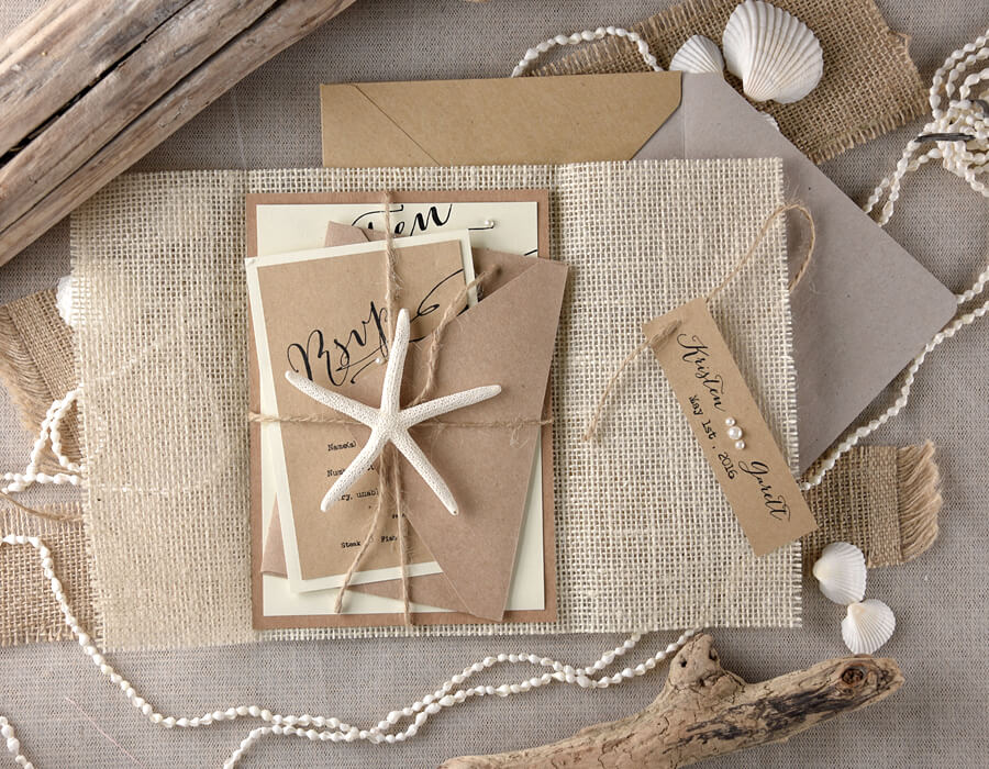 Tarjeta De Navidad Con Conchas De Mar