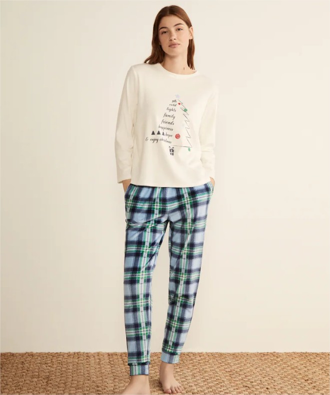 pijama pantalon cuadros el corte ingles