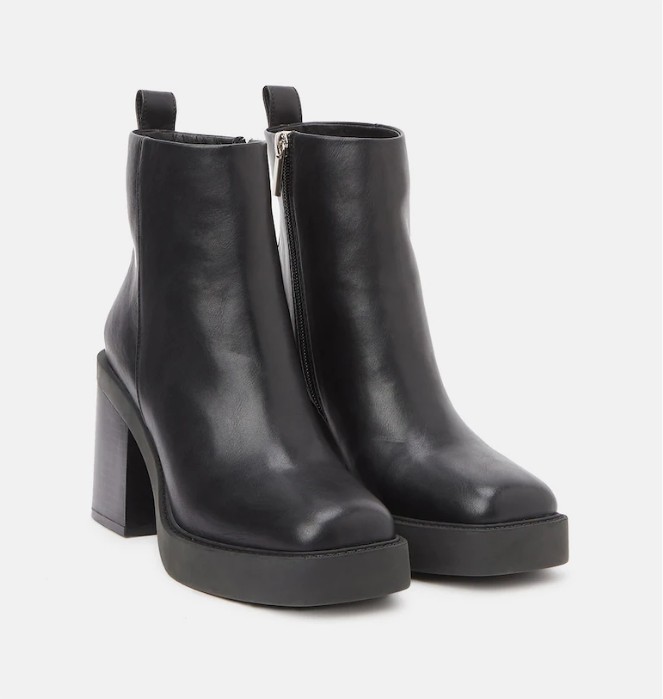 Botines De Mujer En Negro Con Puntera Cuadrada Plataforma Y Tacon Bloque · Gioseppo Google Chrome