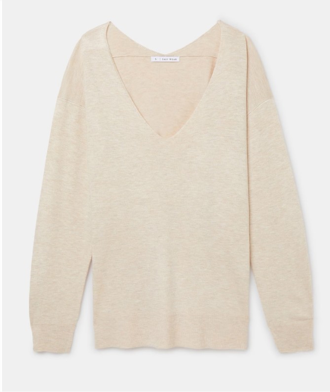 Jersey Liso De Mujer Cuello Pico El Corte Ingles
