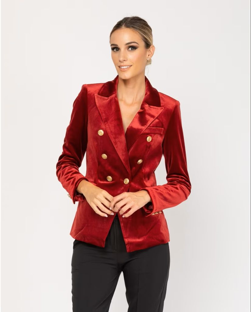 El Corte Inglés - Blazer De Mujer De Terciopelo Con Botones Dorados