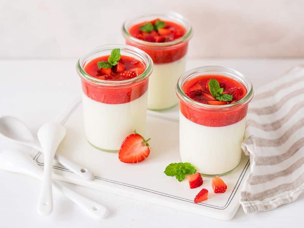 La presentación de la pannacotta