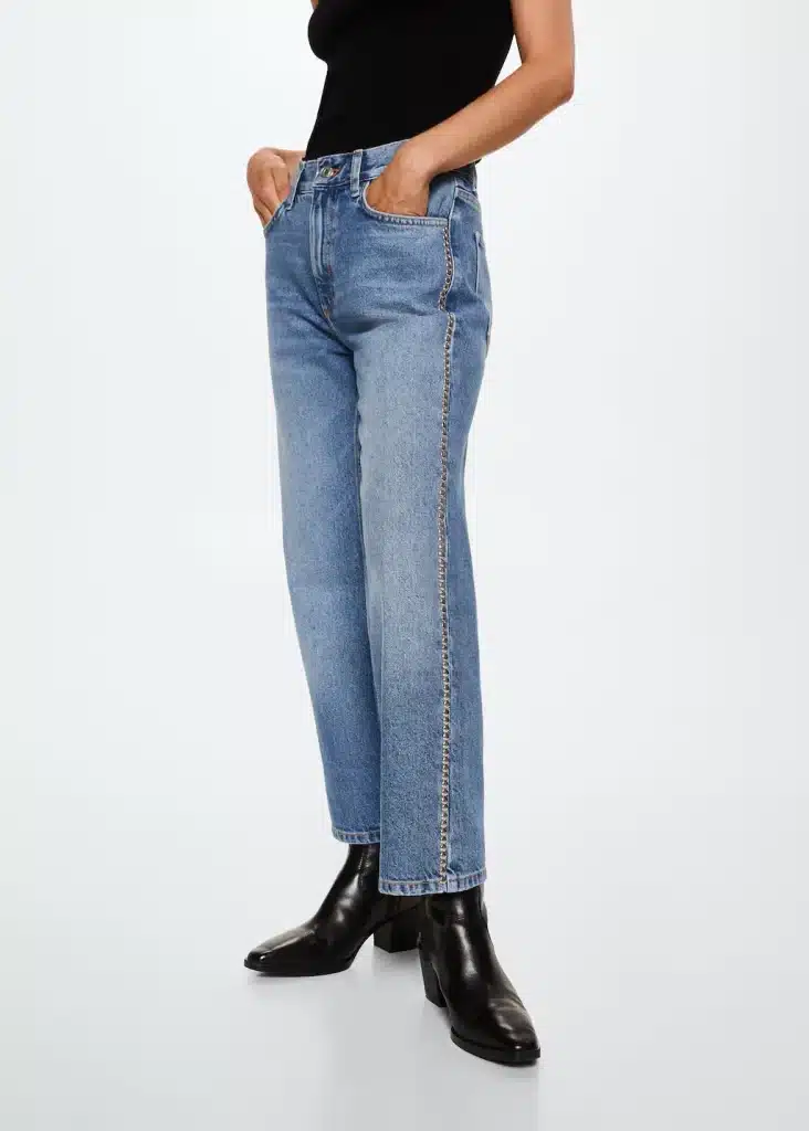 Mango - Jeans Rectos Tachuelas