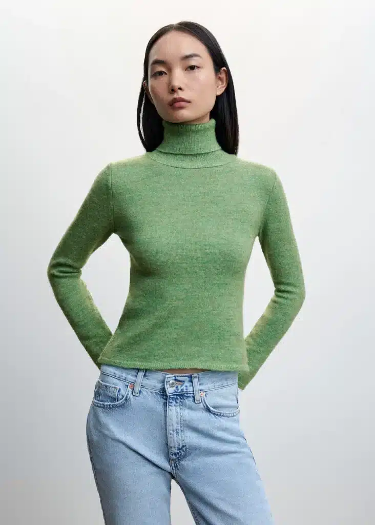 Mango - Jersey Punto Cuello Vuelto