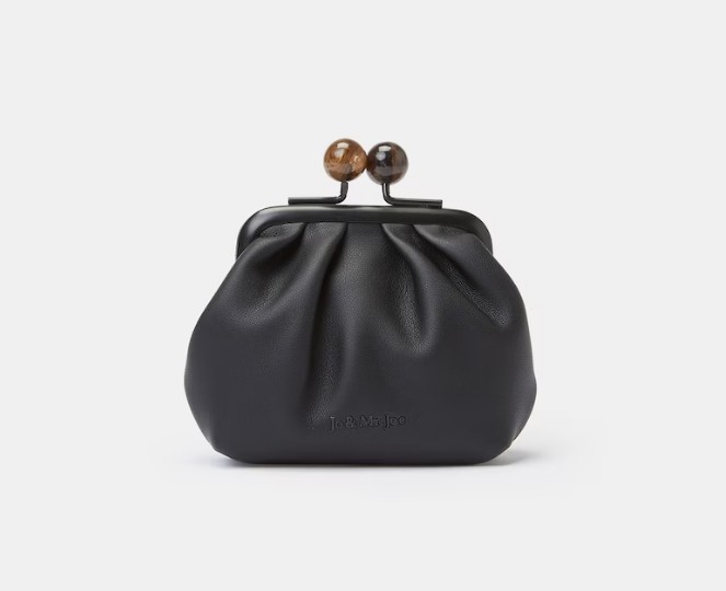 Monedero Liso En Negro Con Torniquete
