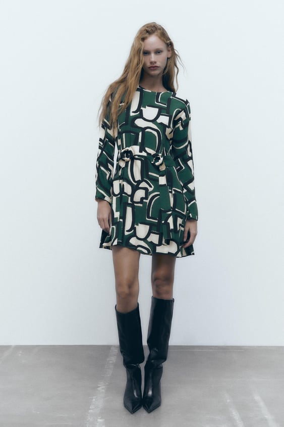 Zara - Vestido Corto Estampado