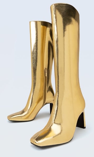 Botas tacón metalizadas de Stradivarius