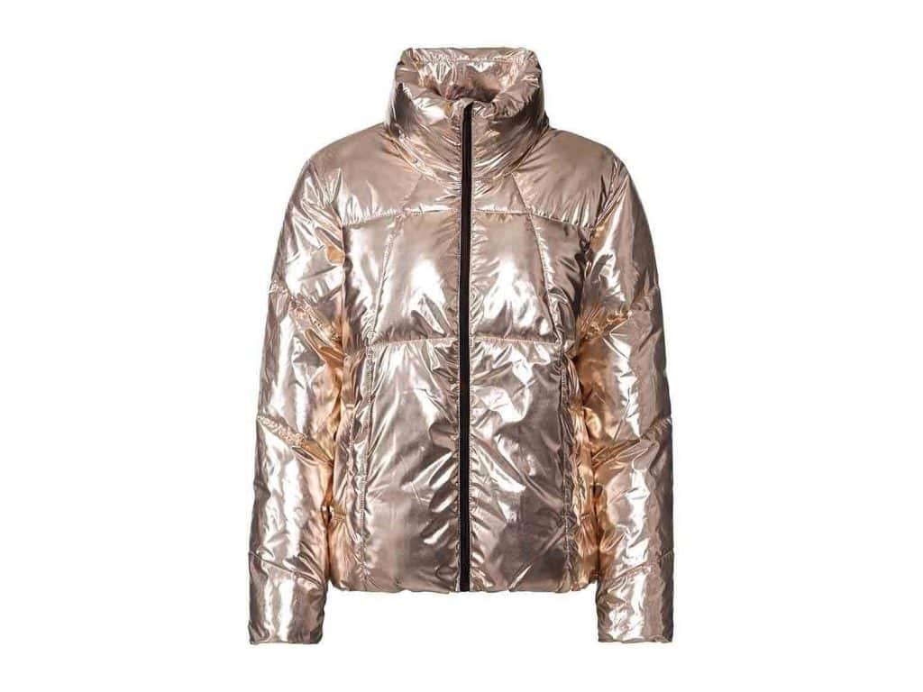 Chaqueta Ligera Dorada Metalica Para Mujer Zoom 3