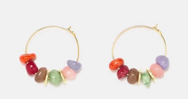 pendientes aro piedras colores bimba y lola el corte ingles