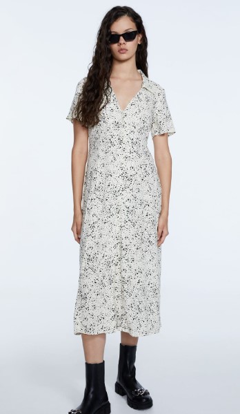 Vestido Midi Camisero Estampado