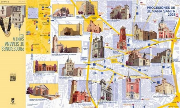 El Ayuntamiento de Madrid recoge las principales procesiones de Semana Santa en la capital en un mapa ilustrado
