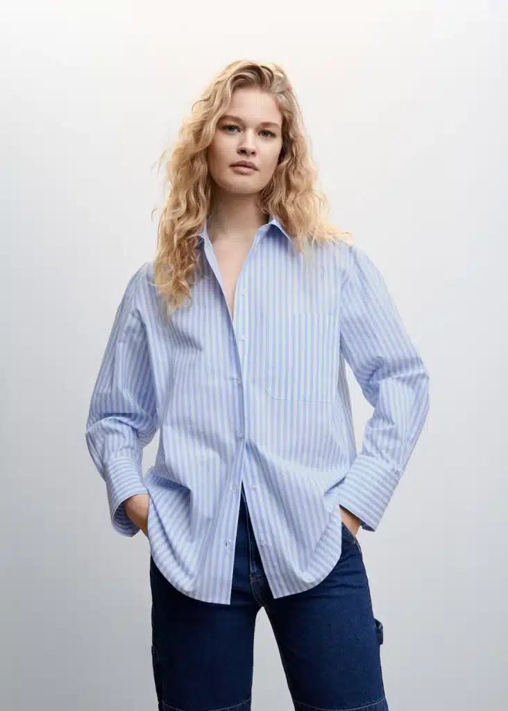 Camisa Oversize De Rayas