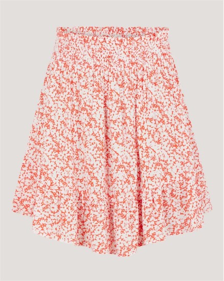 Falda Corta Fluida Con Estampado De Flores