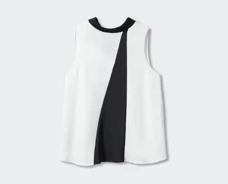 Blusa Bicolor Lazo De Mango