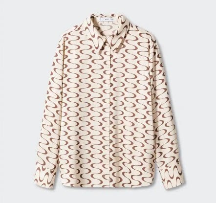 Camisa Satinada Estampada De Mango