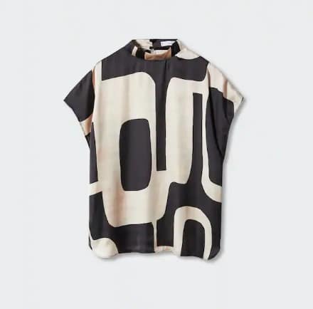 Blusa Estampada Cuello Alto